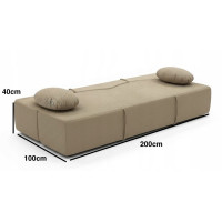 Penová pohovka BILL 200 - rozkladacia - béžová