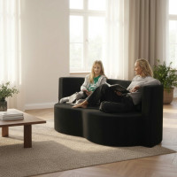 Penová pohovka BILL 200 - rozkladacia - čierna