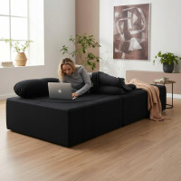 Penová pohovka BILL 200 - rozkladacia - čierna