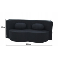 Penová pohovka BILL 200 - rozkladacia - čierna