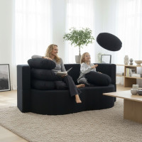 Penová pohovka BILL 200 - rozkladacia - čierna