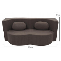 Penová pohovka BILL 200 - rozkladacia - hnedá