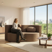 Penová pohovka BILL 200 - rozkladacia - hnedá