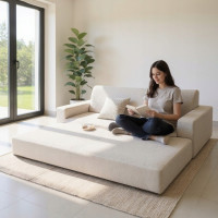 Penová pohovka LIVIA 200 - rozkladacia - béžová