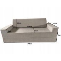 Penová pohovka LIVIA 200 - rozkladacia - béžová