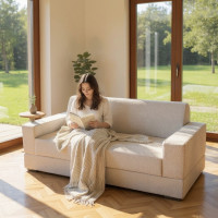 Penová pohovka LIVIA 200 - rozkladacia - béžová