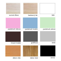 Detská poschodová posteľ z masívu borovice LEGEND so šuplíkmi - 200x90 cm