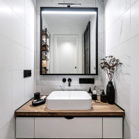 Solight LED kúpeľňové osvetlenie nad zrkadlo 3v1, 7W, 455lm, 4000K, IP44, 40cm, čierna