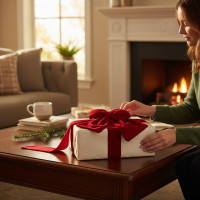 Dekoračná mašľa Rich Red Bow 14x12,5 cm - červená