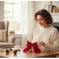 Dekoračná mašľa Rich Red Bow 14x12,5 cm - červená