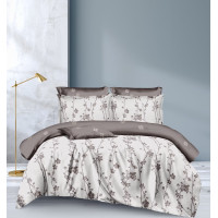 Posteľné obliečky z mikrovlákna SATIN TOUCH - 160x200 cm - biele / hnedé