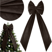 Ozdobná mašľa DECO Velvet Glam Bow XXL 48x45x150 cm - hnedá