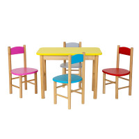Detská drevená stolička z masívu - farebná
