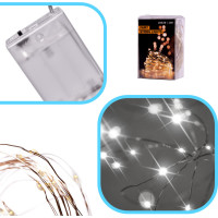 Dekoratívne LED svetlá na drôtiku - 10m 100LED - studená biela