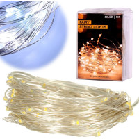 LED dekoratívne osvetlenie na drôtiku - 5m 50LED - studená biela