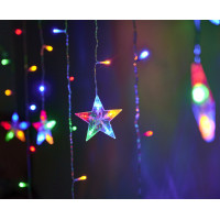 LED svetelný záves Sob, stromček a zvonček - 2,5 m 138LED - viacfarebné