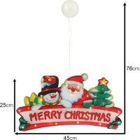 LED závesná dekorácia na okno - Merry Christmas - 45 cm