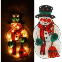 LED závesná dekorácia na okno - Snehuliak - 45 cm