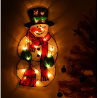 LED závesná dekorácia na okno - Snehuliak - 45 cm