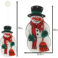 LED závesná dekorácia na okno - Snehuliak - 45 cm
