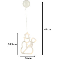 LED závesná dekorácia na okno - Snehuliak - 49 cm 10 LED