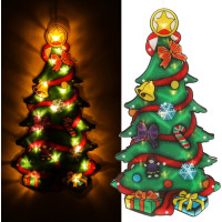 LED závesná dekorácia na okno - Vianočný stromček - 45 cm