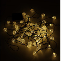 Solárne záhradné osvetlenie guličky - 7 m 50 LED - teplá biela