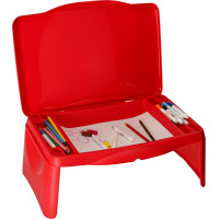 Detský stolík do auta s úložným priestorom červený