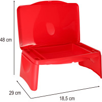 Detský stolík do auta s úložným priestorom červený