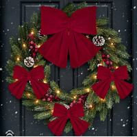 Dekoračná mašľa Rich Red Bow 14x12,5 cm - červená