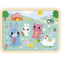 JANOD Drevené puzzle s hľadaním rozdielov Farma 24 dielikov