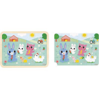 JANOD Drevené puzzle s hľadaním rozdielov Farma 24 dielikov