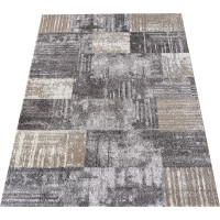 Kusový koberec PANNE squares - odtiene šedej