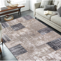 Kusový koberec PANNE squares - odtiene hnedej