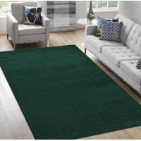 Kusový koberec WAVE Uni - tmavo zelený