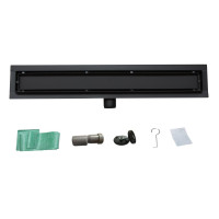 Sprchový žľab MAXMAX Mexen FLAT 2v1 - čierny, 1710110 - 110 cm