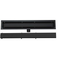 Sprchový žľab MAXMAX Mexen FLAT 2v1 - čierny, 1710110 - 110 cm