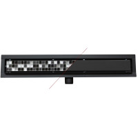 Sprchový žľab MAXMAX Mexen FLAT 2v1 - čierny, 1710110 - 110 cm