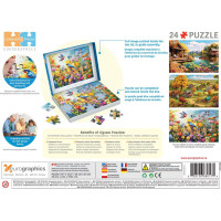 EUROGRAPHICS Puzzle Connecting Pieces: Hravé záhradné vtáky 24 dielikov