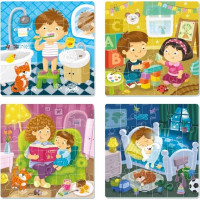 DODO Puzzle Môj deň 4v1 (12,16,20,24 dielikov)