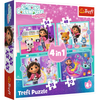 TREFL Puzzle Gábinin kúzelný domček: Veľké dobrodružstvá 4v1 (35,48,54,70 dielikov)