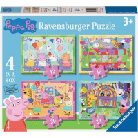 RAVENSBURGER Puzzle Prasiatko Peppa na oslave 4v1 (12,16,20,24 dielikov)