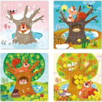 DODO Puzzle Ročné obdobie 4v1 (12,16,20,24 dielikov)