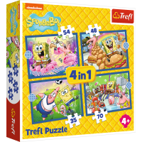 TREFL Puzzle SpongeBobov život 4v1 (35,48,54,70 dielikov)