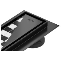 Sprchový žľab MAXMAX Mexen FLAT 2v1 - čierny, 1710110 - 110 cm