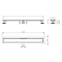 Sprchový žľab MAXMAX Mexen FLAT 2v1 - čierny, 1710110 - 110 cm