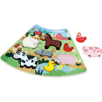 2Kids Toys Drevené puzzle Veselá farma prepojiteľné