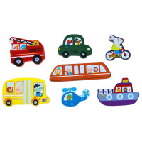 2Kids Toys Drevené puzzle Dopravné prostriedky prepojiteľné