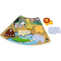 2Kids Toys Drevené puzzle Safari prepojiteľné