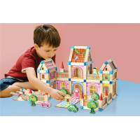 2Kids Toys Drevená stavebnica Zámok farebný